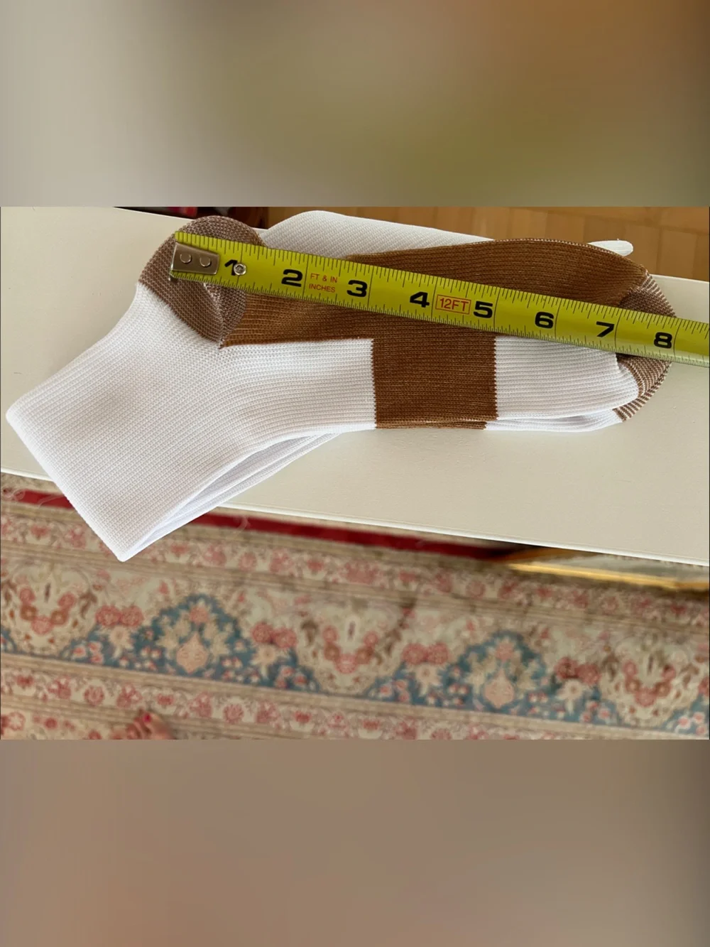 Compression socks, White and Brown Mens L/XL